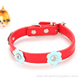 Single Row Small Flower Leather PU Pet Collars